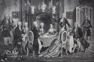 Mozart med flere på et selskap hos Emanuel Schikaneder.